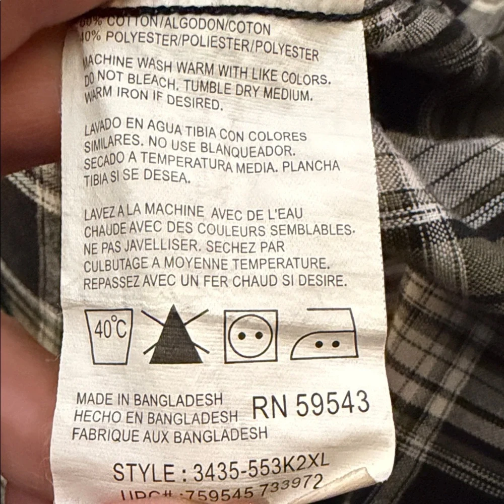 Dickies Casual Plaid Button Down Shirt Relaxed Fit Lightweight Short Sleeve - Picture 4 of 6